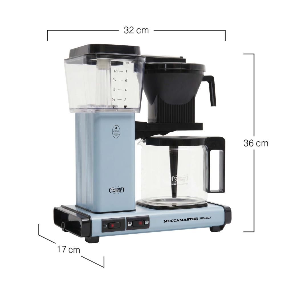 Moccamaster KBG Select Baby Blue mit 1,25 Liter Glaskanne