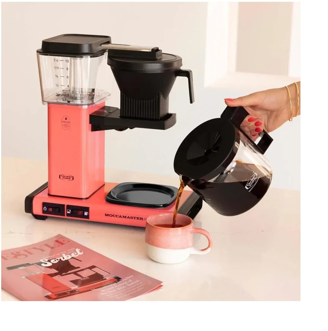 Moccamaster KBG Select Sorbet Limited Edition Colour of the Year 2026 mit 1,25 Liter Glaskanne